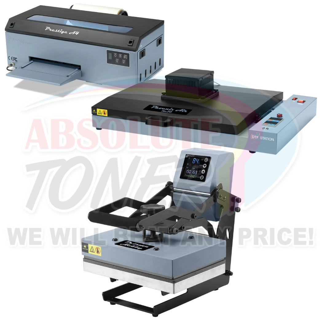 $149.99/Month Prestige A4 DTF Printer Bundle Including Prisma A4 Heat Press And Curing Oven Phoenix Air 16x20" Inch (40x50cm)