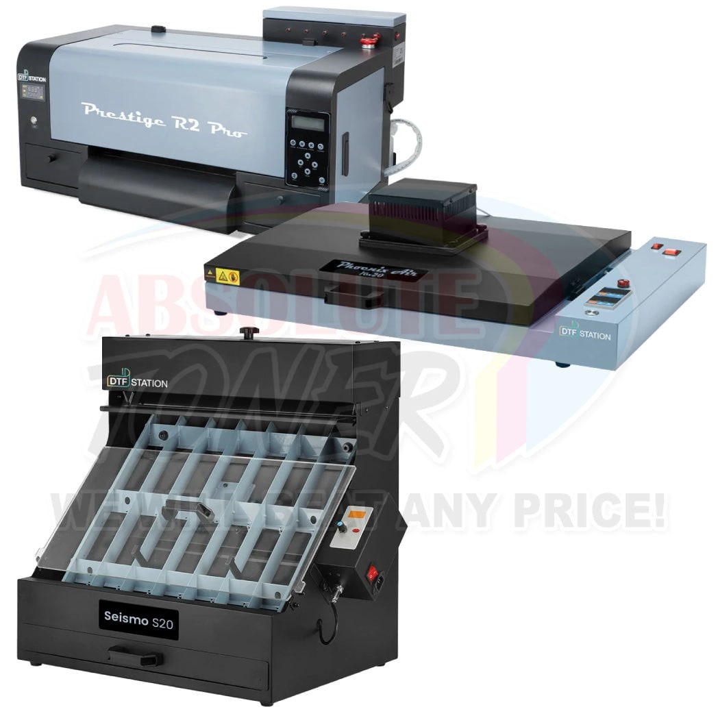 $248.63/Month (After $450 Saving) Prestige R2 PRO DTF Printer A3 (Dual Epson i1600 Print Heads) With Digirip Software, 16x20" Inch (40x50cm) Curing Oven Phoenix Air And Seismo S20 DTF Manual Powder Station