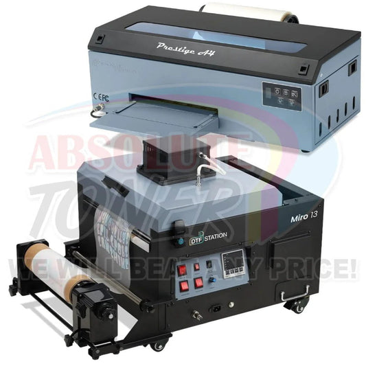 $99/month Prestige DTF BUNDLE W/SHAKER 8.3" Media Roll Refurb DTF Printer + NEW SHAKER 110V Direct to Film Printing - The Best Way to Get Into T-Shirt Printing