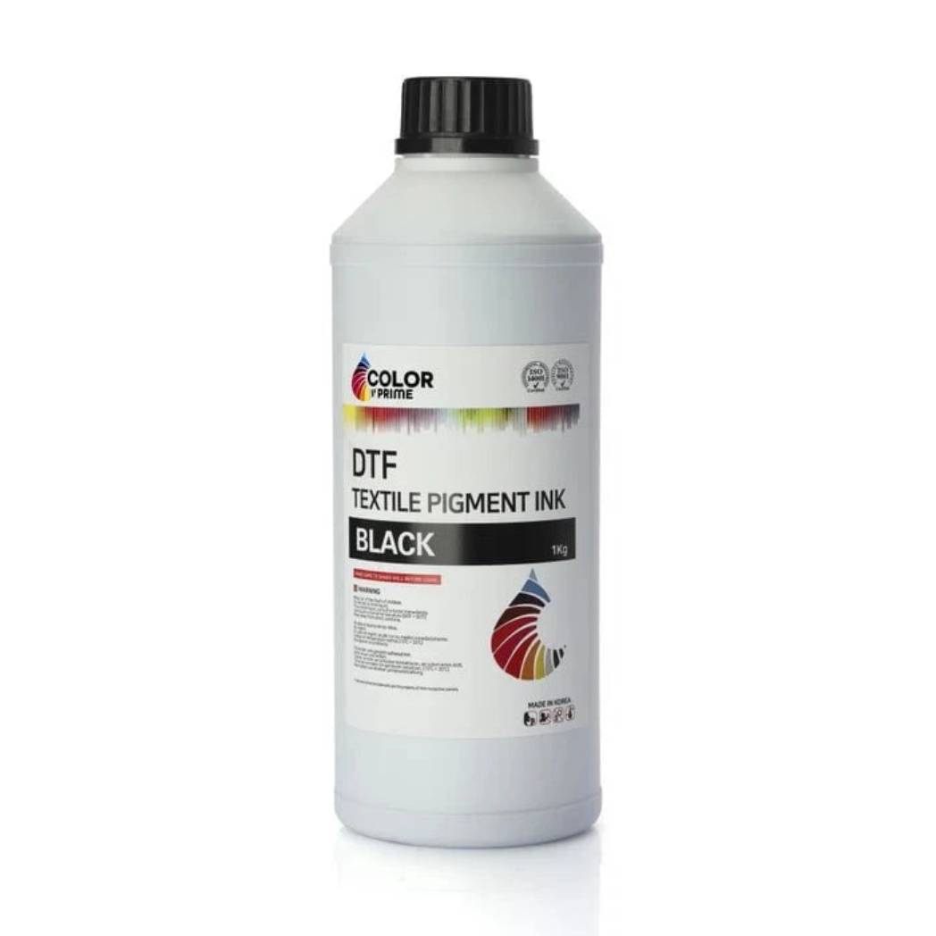 DTF STATION Color Prime DTF Ink Bundle for Prestige DTF Printers – Includes Cyan, Yellow, Magenta, and Black (C/M/Y/K) inks, plus 3 White inks, 13-inch DTF Transfer Film, and DTF Cleaning Solution.