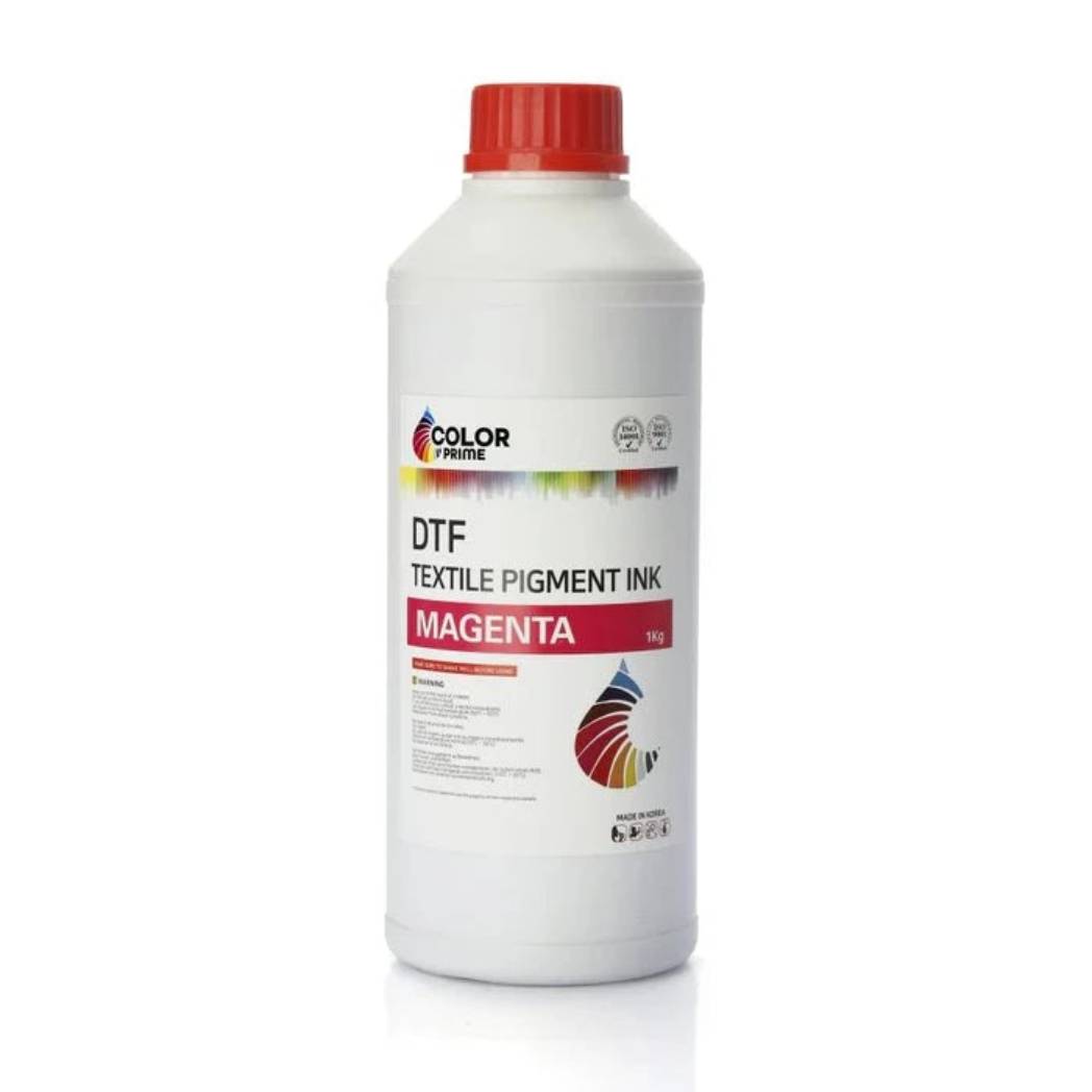 DTF STATION Color Prime DTF Ink Bundle for Prestige DTF Printers – Includes Cyan, Yellow, Magenta, and Black (C/M/Y/K) inks, plus 3 White inks, 13-inch DTF Transfer Film, and DTF Cleaning Solution.