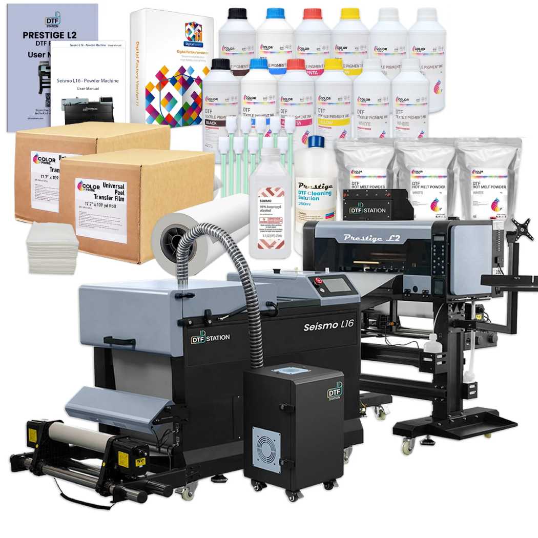 $497/Month New DTF Station Prestige L2 DTF Bundle Includes L2 DTF 16" Inch Roll Printer, Seismo L16R & Purifier L2