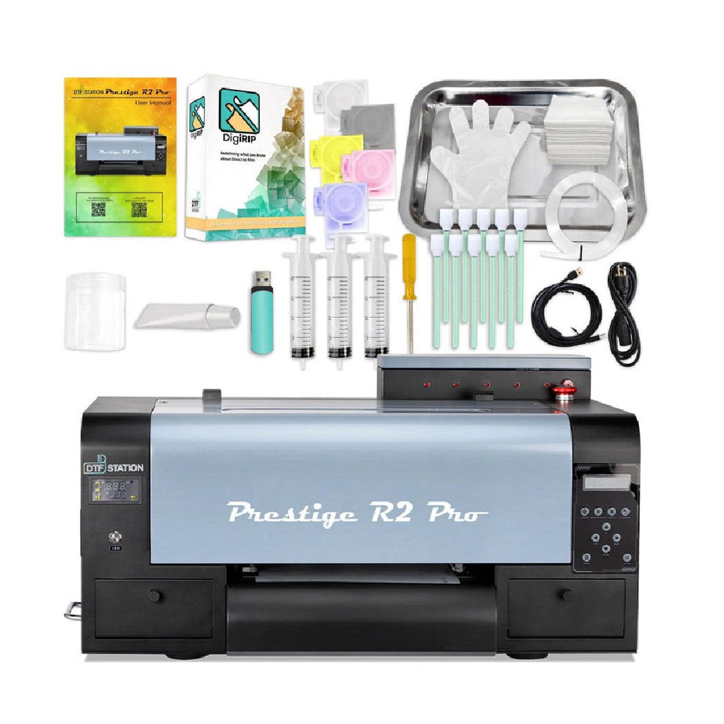 Absolute Toner $199/Month New Demo Prestige 13" R2 PRO A3 DTF PRINTER + SHAKER/OVEN BUNDLE 110V 13" Media Roll (Dual Epson i1600 Print Heads) Digirip Software And Miro 13 DTF Powder Shaker/Oven with Air Purifier DTF printer