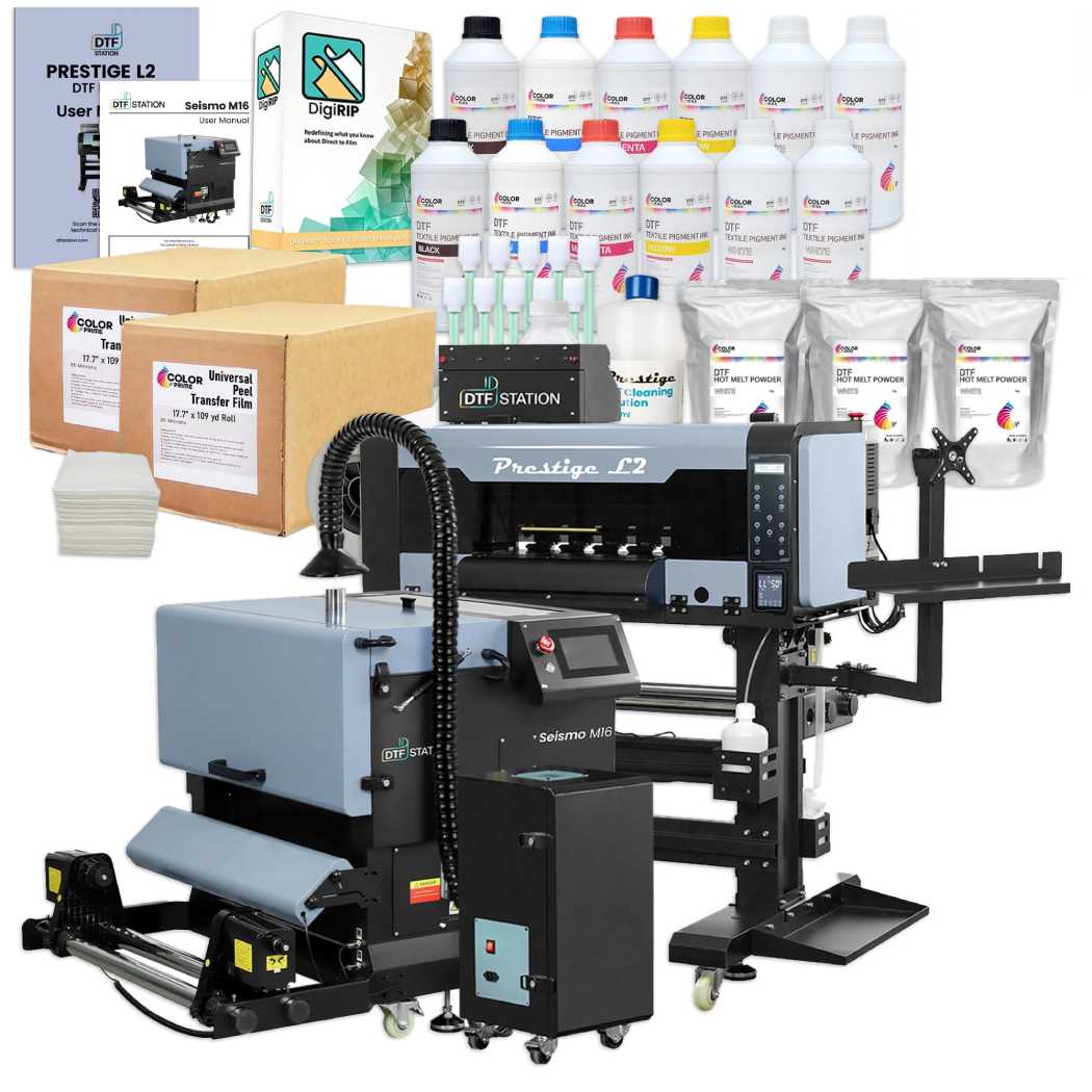 $469/Month New DTF Station Prestige L2 DTF Bundle Includes L2 DTF 16" Inch Roll Printer And DTF Shaker Bundle Containing Seismo M16 & Purifier L2