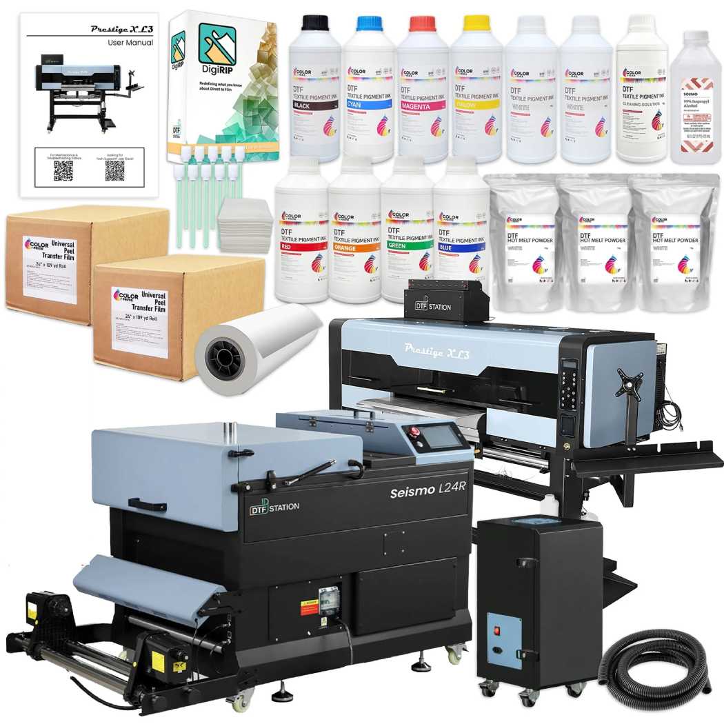 $735/Month New DTF Station Prestige XL3 Bundle Containing Prestige XL3 DTF Printer, Seismo L24R Shaker & Purifier L2 Portable Air Filter