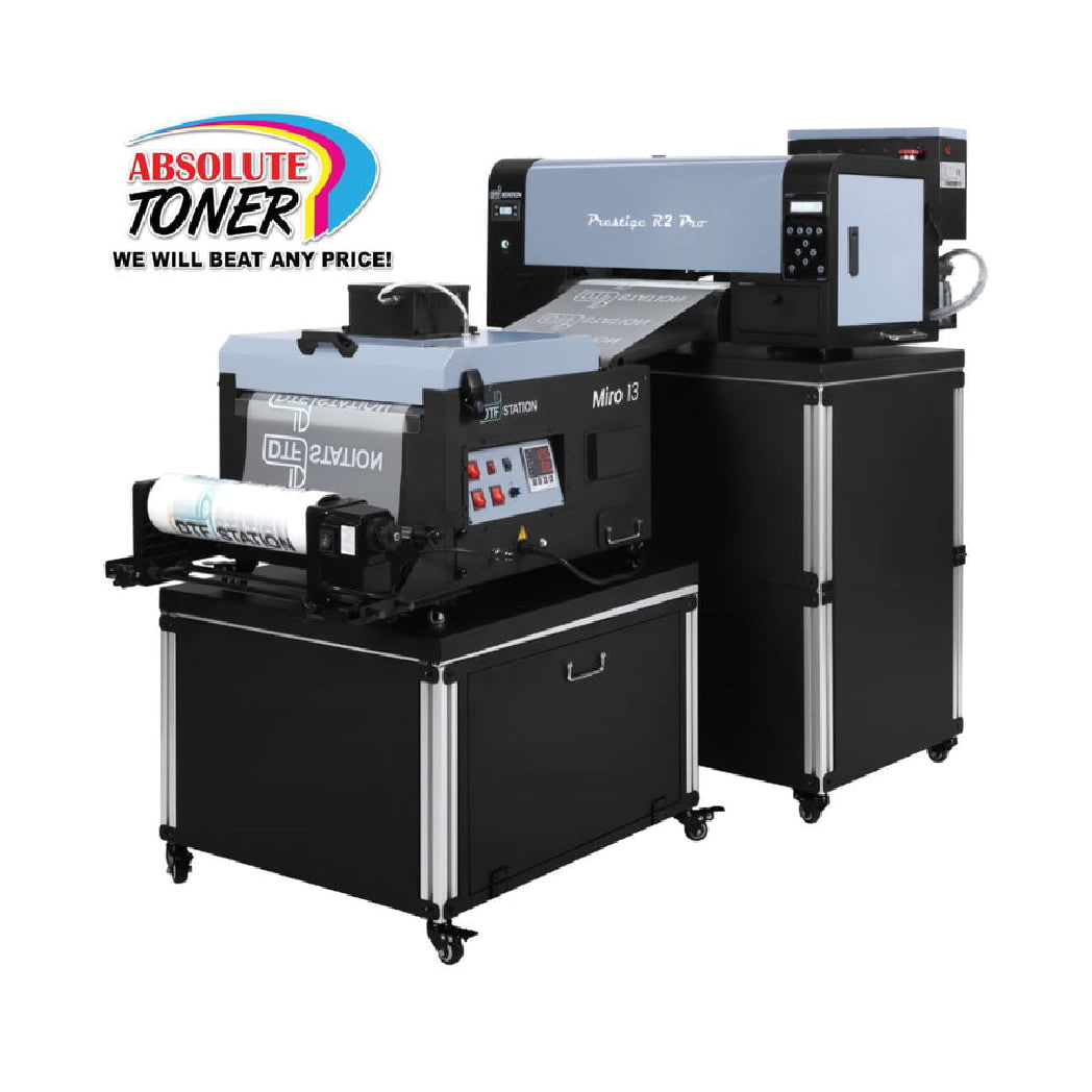 Absolute Toner $199/Month New Demo Prestige 13" R2 PRO A3 DTF PRINTER + SHAKER/OVEN BUNDLE 110V 13" Media Roll (Dual Epson i1600 Print Heads) Digirip Software And Miro 13 DTF Powder Shaker/Oven with Air Purifier DTF printer