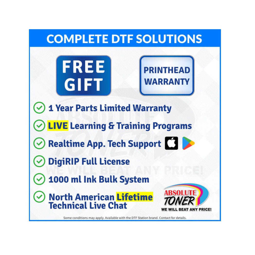 Absolute Toner $199/Month New Demo Prestige 13" R2 PRO A3 DTF PRINTER + SHAKER/OVEN BUNDLE 110V 13" Media Roll (Dual Epson i1600 Print Heads) Digirip Software And Miro 13 DTF Powder Shaker/Oven with Air Purifier DTF printer