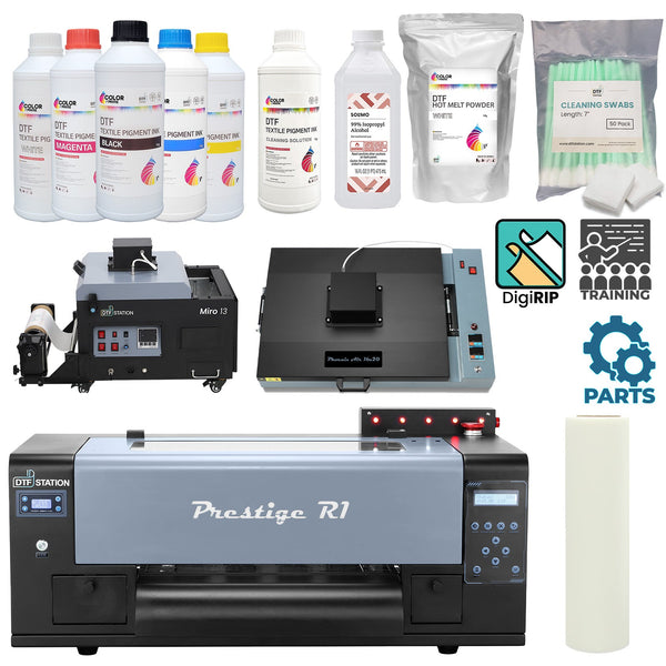 $205/Month New DTF STATION Prestige Shaker and Oven Bundle Includes R1 13" Inch A3+ DTF (Direct-to-Film) Printer With Phoenix Air 16x20 Curing Oven & Miro 13 Max DTF Powder Shaker and Dryer