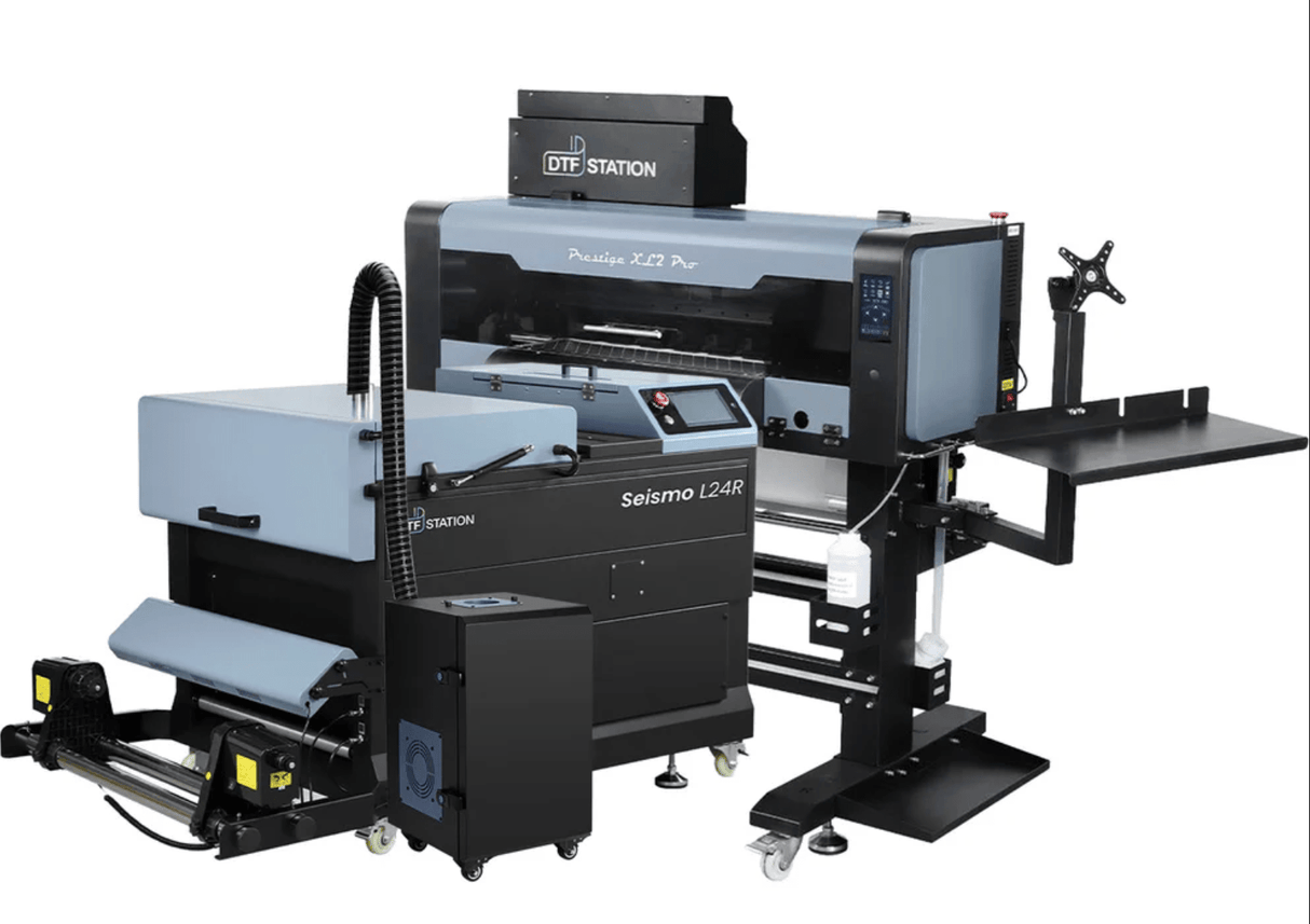 Absolute Toner $398/Month 9-Colour BUNDLE 24" Prestige XL2 PRO New DTF Station Printer with Automatic Powder Applicator/Shaker/Oven with Seismo L24R Auto Recirculating Shaker-220V DTF printer