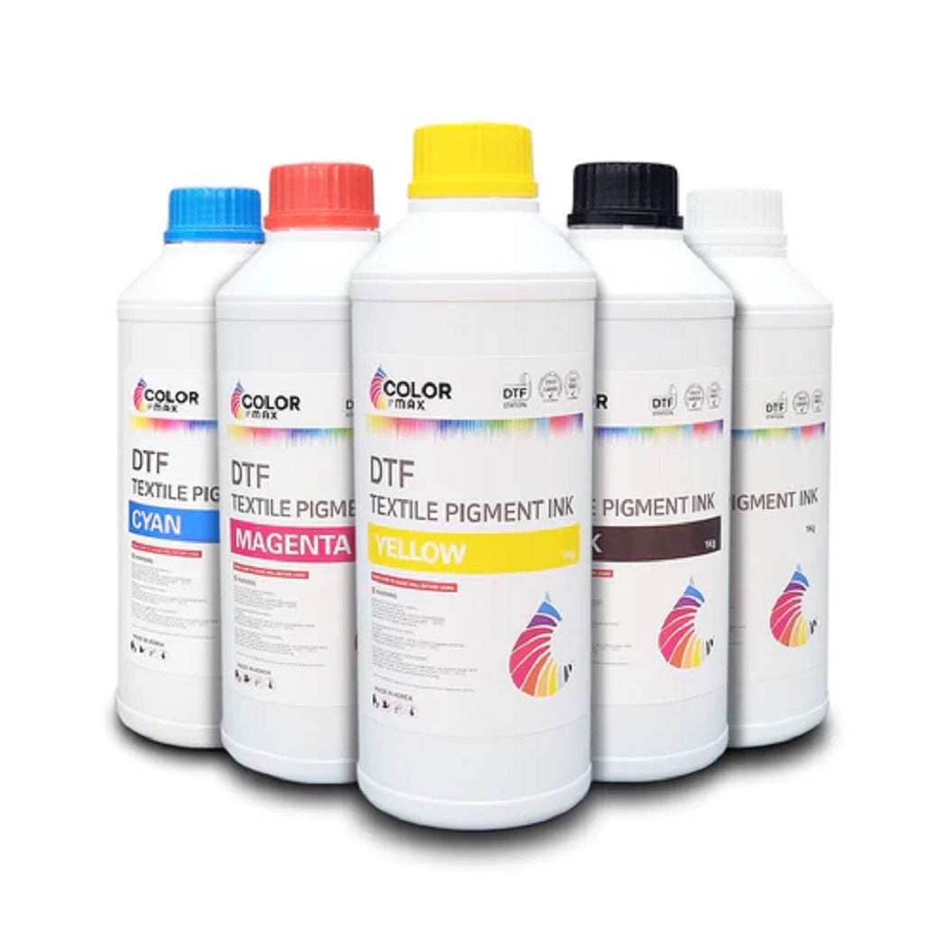 Color Max DTF Ink Pack of 5 (B, C, Y, M, W) With Professional Print Quality