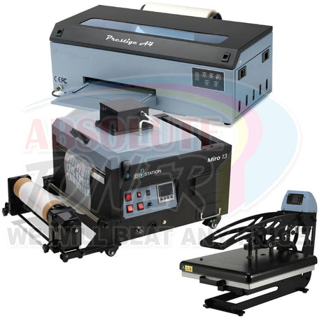 Absolute Toner $178.46/Month Prestige A4 DTF Printer 110V Including Miro 13 DTF Powder Shaker With Purifier And Prisma Auto Clam Slider GS-105HS DTF printer