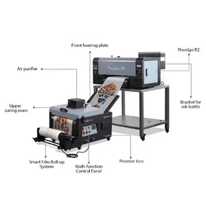 Absolute Toner $257/Month New Prestige 13" R2 PRO A3 DTF PRINTER SHAKER/OVEN BUNDLE 110V 13" Media Roll (Dual Epson i1600 Print Heads) Digirip Software And Miro 13 DTF Powder Shaker/Oven with Air Purifier DTF printer