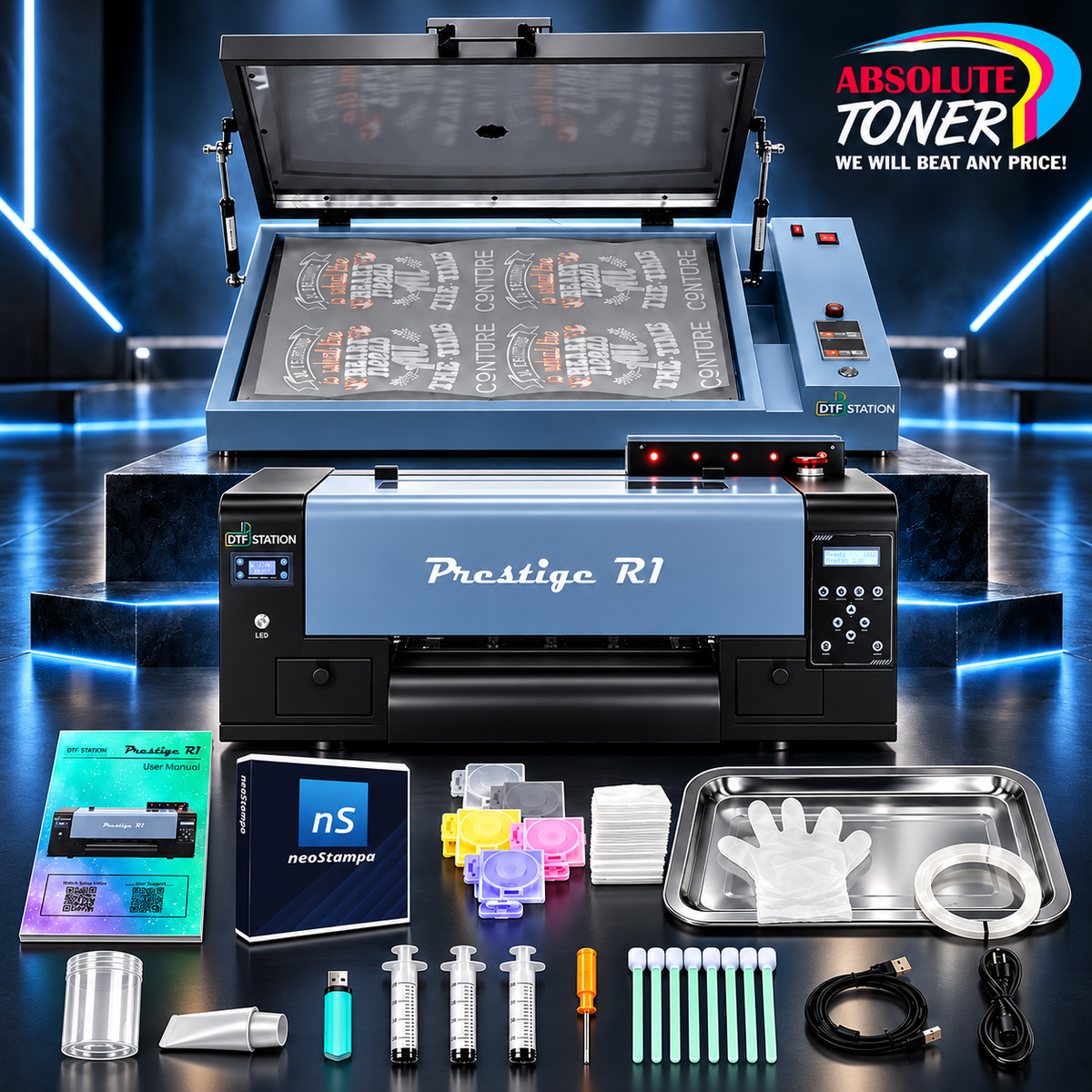 Absolute Toner New Prestige R1 13" DTF Printer Bundle - Includes Prestige R1 DTF Printer, Startup Package and Compatible Machine Options DTF printer